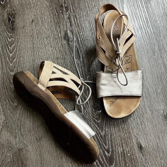 Josef Seibel Tonga Womens Strappy Sandals In Size US 9 / Euro 40 Gold/Tan - Picture 2 of 9